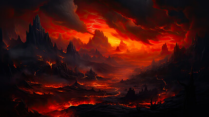 beautiful hot background of a volcano generated by AI