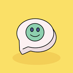 Good Review speech bubble Free vector cartoon icon illustration. customer experience icon concept isolated . flat cartoon style