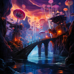 Colorful image of a citygenerated with AI