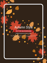 Autumn style elegant vector background. Design for flyer, invitation card, promo poster, discount coupon, voucher, sale banner