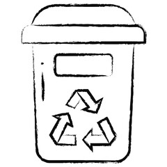 Hand drawn Recycling can icon