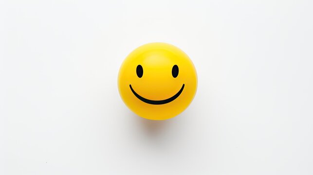 A minimalist image of a smiling emoji, conveying a cheerful and friendly demeanor, on a pure white background.