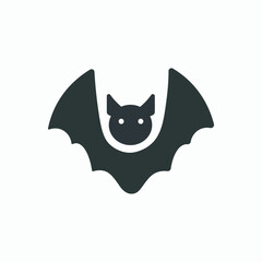 Bat glyph icon. Halloween and holiday, flying animal. Isolated vector illustration.
