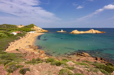 Voilages Cala Pregonda, île de Minorque, Espagne Pregonda beach in the north of Menorca (Spain)