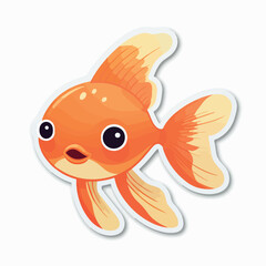 Goldfish in cartoon, doodle style. 2d vector illustration in logo, icon style. 