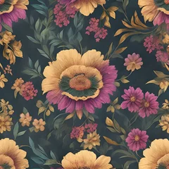 Fotobehang seamless floral pattern © samrina soomro