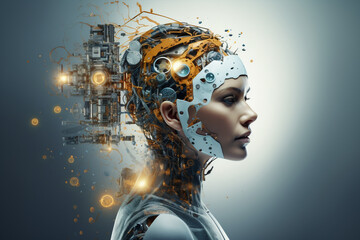 artificial intelligence and human body marketing concept 