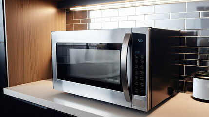 Obraz premium microwave on the table close-up