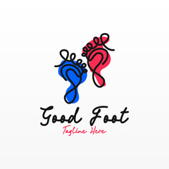 Foot print logo design template. Foot logo concept