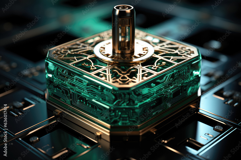 Poster depicting the importance of data protection and cyber security with a cyber-themed background. gener