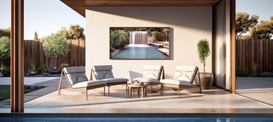 Obraz na płótnie Canvas Pool woth lounge chairs