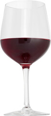 a flat view of an isolated red glass of wine with transparency