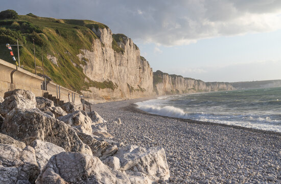 beach on the alabaster coast in Normandie, Fecamp