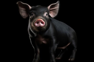 Black Pig on dark background