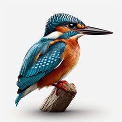 Fototapeta premium Common Kingfisher (Alcedo atthis) isolated on white background