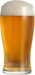 a perfectly isolated glass of ale beer with a flat angle of view
