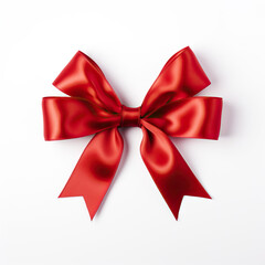 Сhristmas red bow isolated on white background, ai