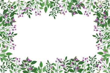 Cute hand drawn frame with floral elements