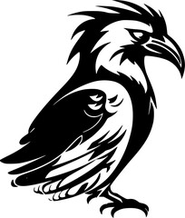 Obraz premium Parrot - Black and White Isolated Icon - Vector illustration