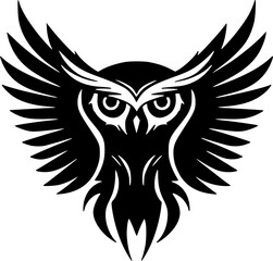 Obraz premium Owl - Black and White Isolated Icon - Vector illustration