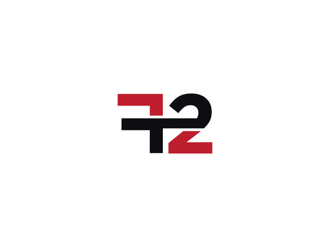 Modern F2 Alphabet Number Logo Letter Vector Stock