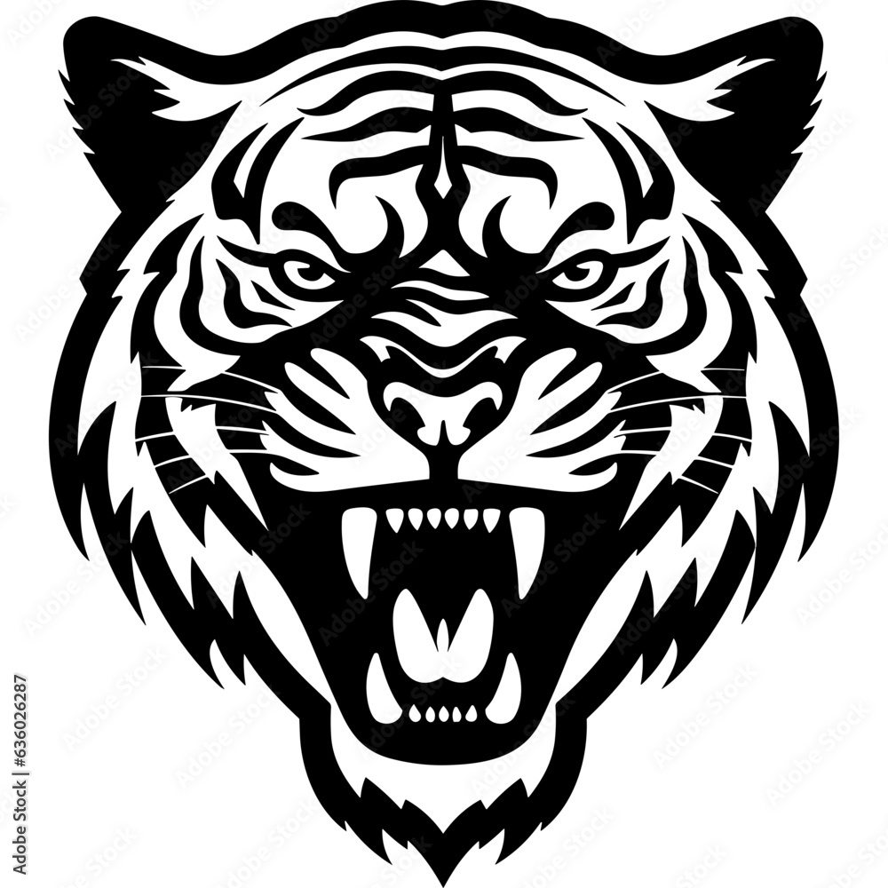 Sticker Tiger head logo portrait tattoo