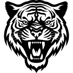 Tiger head logo portrait tattoo