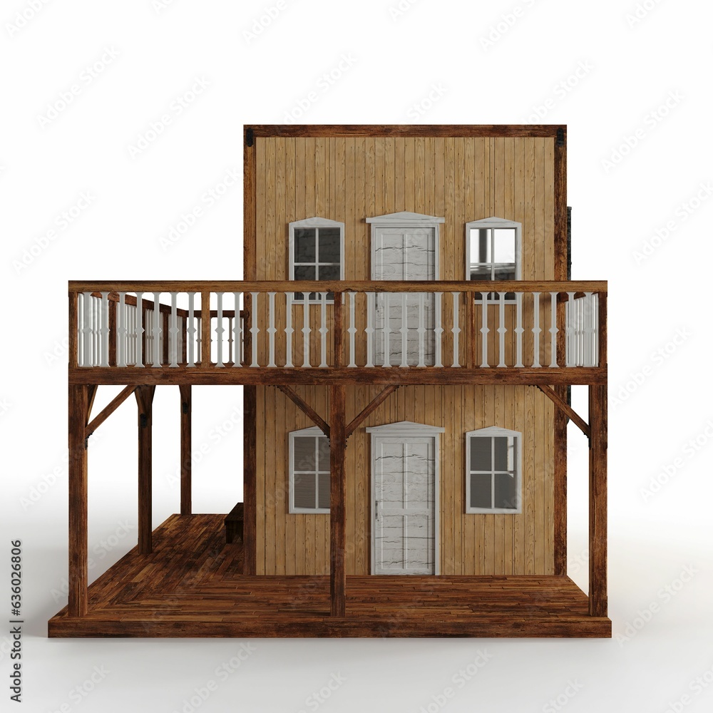 Poster 3d rendering of a miniature house model isolated on a white background