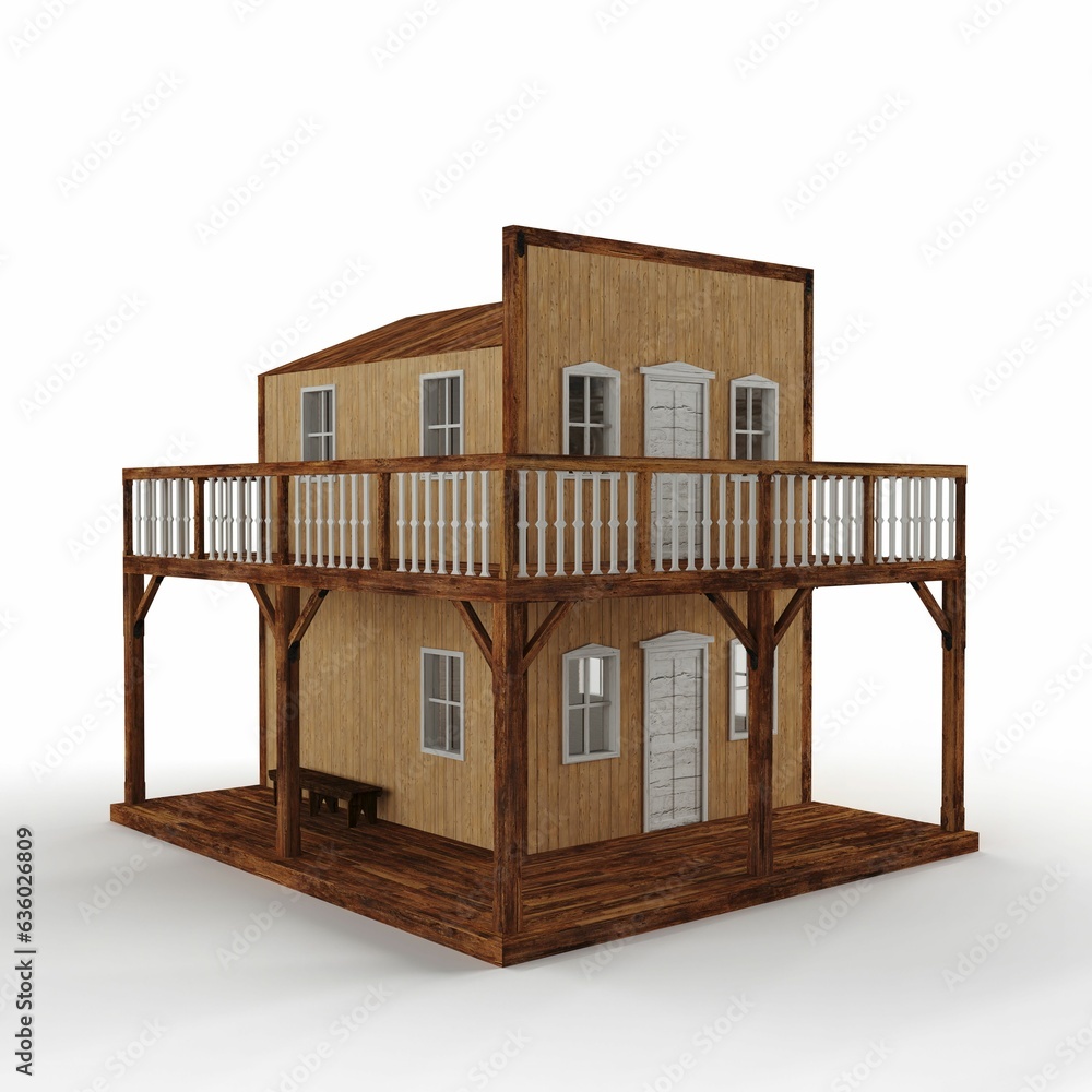 Poster 3d rendering of a miniature house model isolated on a white background