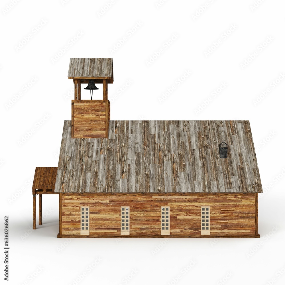 Poster 3d rendering of a miniature house model isolated on a white background