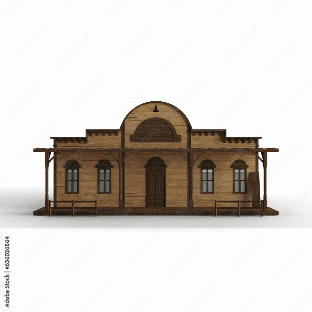 Poster 3d rendering of a miniature house model isolated on a white background