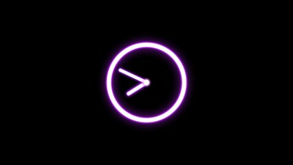 abstract glowing neon clock icon illustration background 4k