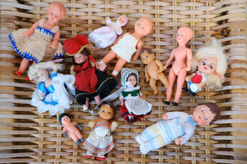 collection, set of vintage, antique Collectibles and Antiques dolls, old miniature babydolls German...