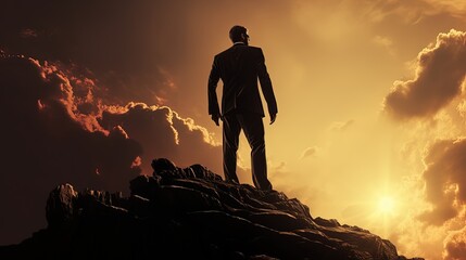 Fototapeta premium Tenacity and drive of an ambitious individual. silhouette concept