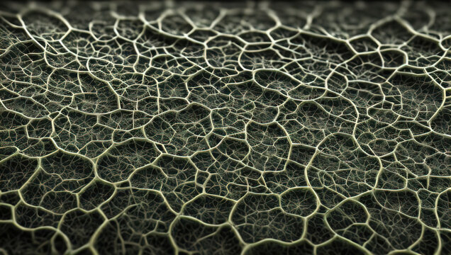 3d illustration of an Arbuscular mycorrhiza, Symbiosis, Mycology, Soil biology, symbiont fungus, Abstract, Nature, Plant, Botanical, Earthy, Natural, Green, Curvy, Flowing