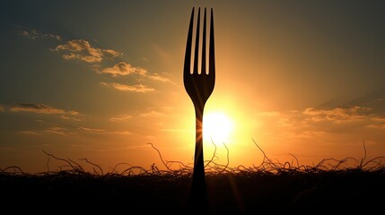 Fork s outline. silhouette concept
