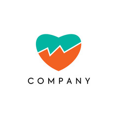 Heart logo design, medical logo, financial logo, graph logo, eps