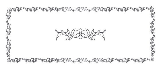 Floral wedding dividers borders delimiters flourish vignettes separators vector illustration