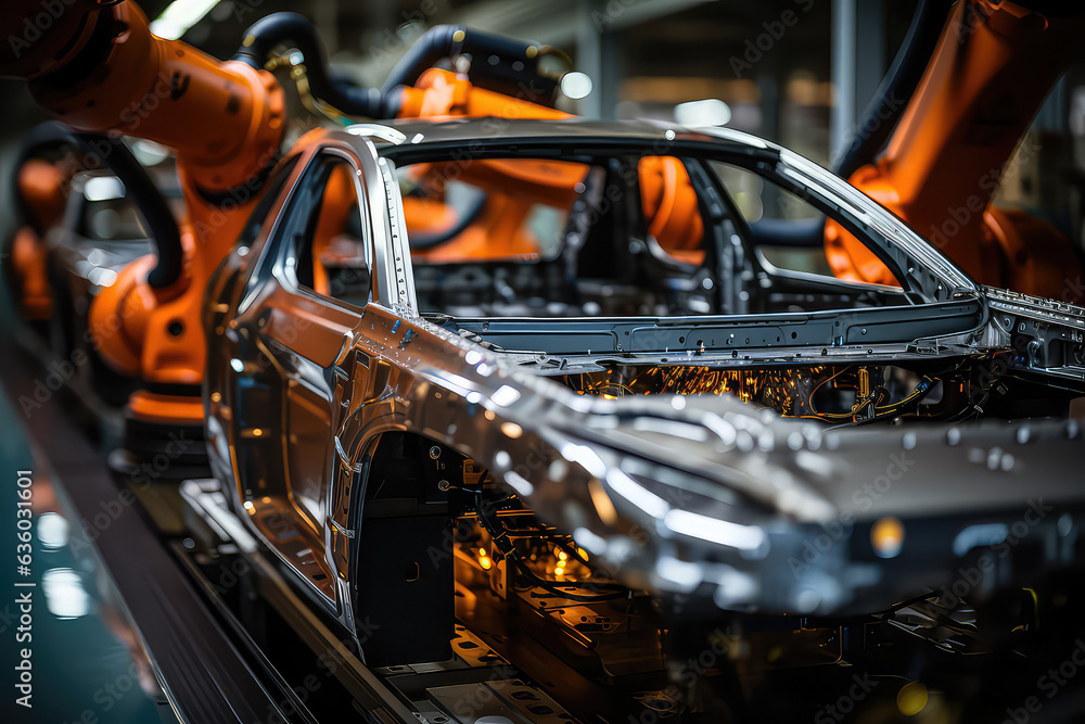 Poster robotics revolutionizing manufacturing and assembly processes, increasing efficiency and precision. 
