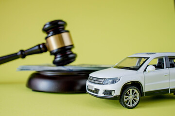 The judge decides the dispute of confiscation of cars, cars on bail. Concept of lawyer services, civil court trial, vehicle accident case study, and insurance coverage
