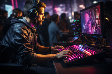 Rise of E-Sports. Explore the growth and impact of competitive video gaming. Generative Ai.