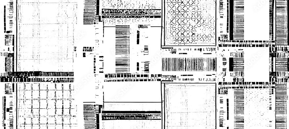 Poster monochrome texture composed of irregular graphic elements. distressed uneven grunge background. abst
