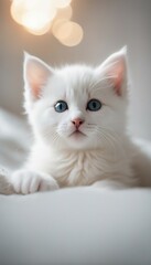 Fototapeta na wymiar Portrait Cat, White Cat, Cute Animal