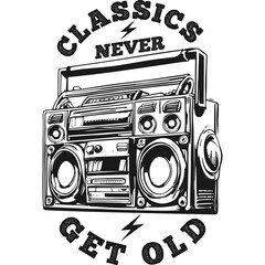 Classics Never Get Old, Music Typography Quote Design.
