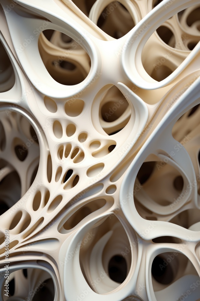 Poster a close up view of a bone structure. generative ai image.