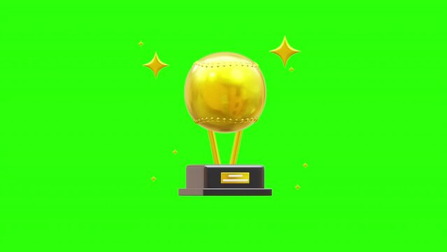 Baseball trophy animation with green screen