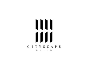 Cityscape logo design template. Design for architecture, construction, real estate, apartment, residence, building and city landscape.