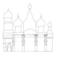 St.Basil s Cathedral one line pen design drawing