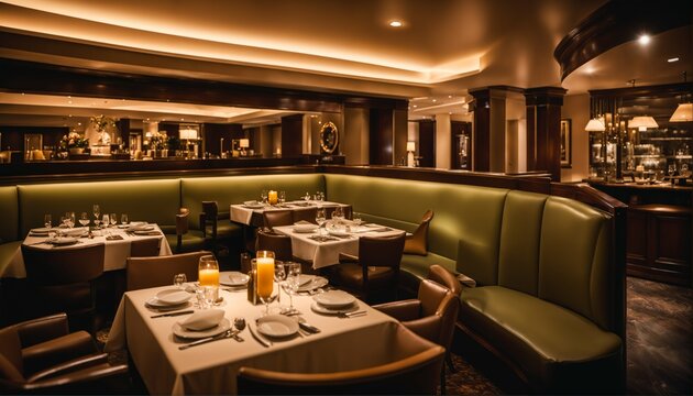 Luxury travel concept featuring fine dining in an exclusive fancy restaurant with exquisite cuisine and great service