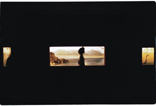 Woman silhouette at window
